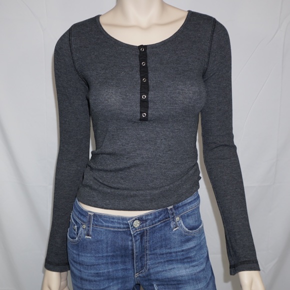 James Perse Standard Button Down Basic Top- 1 - Picture 1 of 6